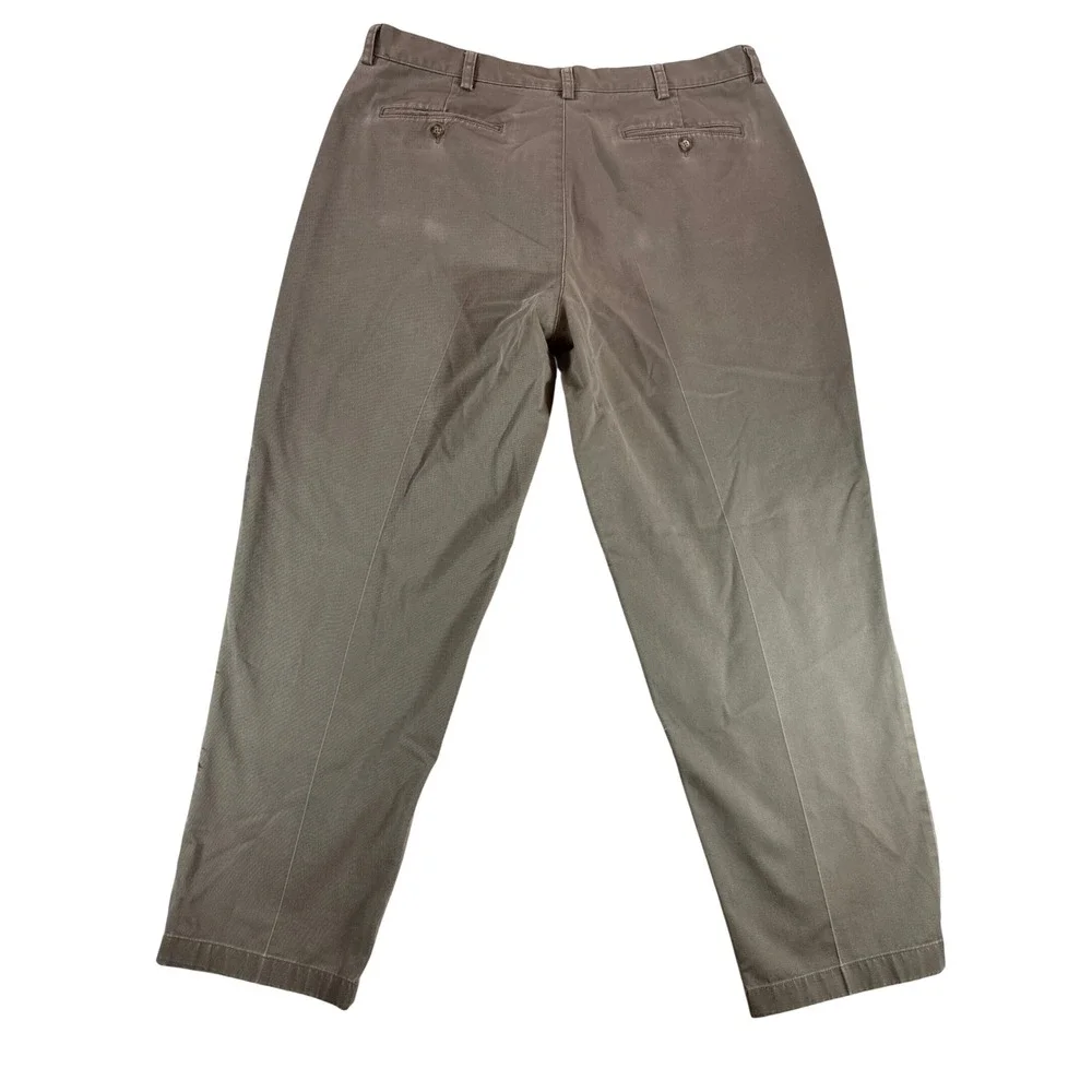 LL Bean Mens Double L Chinos Natural Fit Wrinkle Free Pants 38x30 Olive Khaki